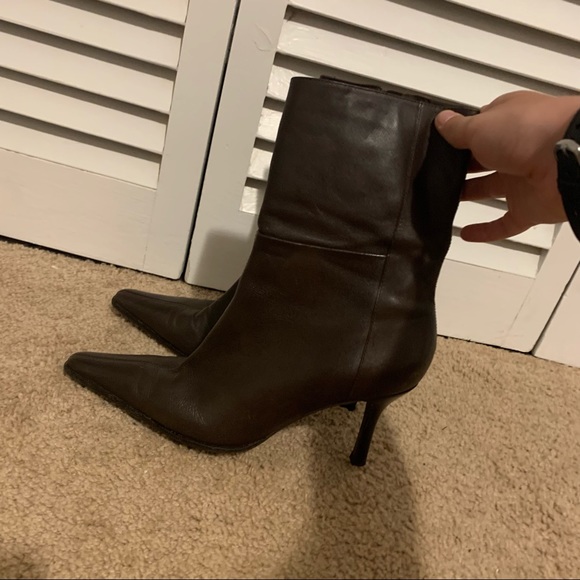 Diba Shoes - Diba Chocolate Brown Pointed Toe Ankle Boots 8.5